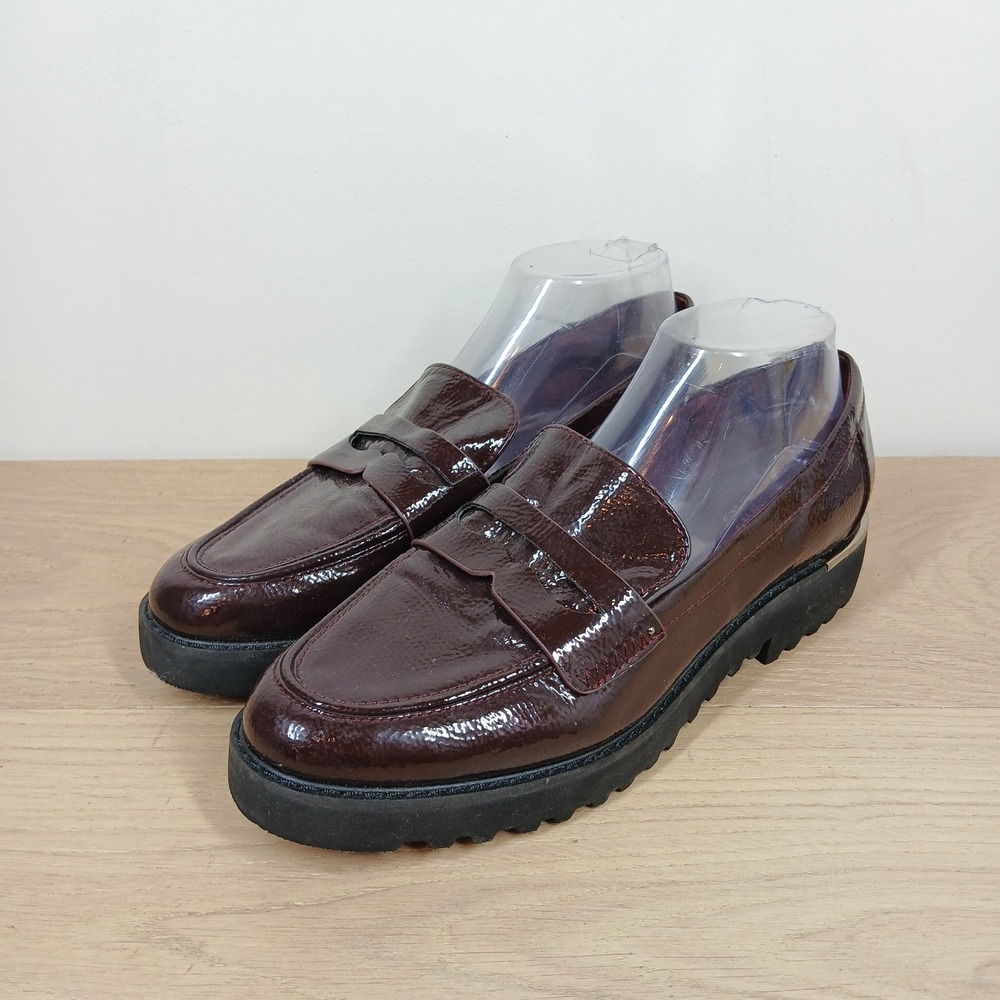 Franco Sarto Camrynn Loafers Women 9 Burgundy Faux Leather Preppy Camrynn Penny